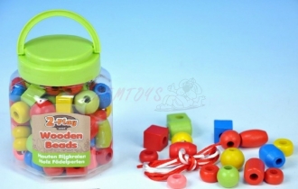 Korálky dřevěné 2-Play 72ks v dóze