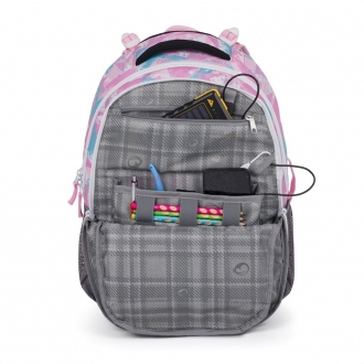 Školní batoh BagMaster PORTO 24 B – ružovo-modrý