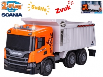 PLAY TRAFFIC auto sklápěčka Scania 54cm na setrvačník na baterie se světlem a zvukem