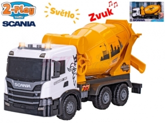 PLAY TRAFFIC auto domíchávač Scania 54cm na setrvačník na baterie se světlem a zvukem