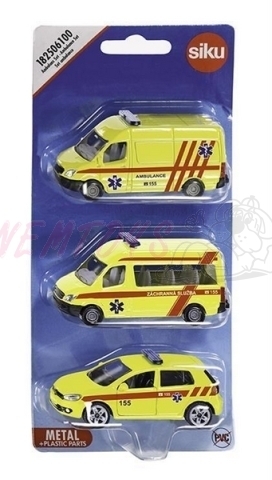 SIKU česká verze - 1825 - set ambulance sada 3 aut