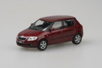 Škoda Fabia II (2006) 1:43 - Červená Flamenco Metalíza