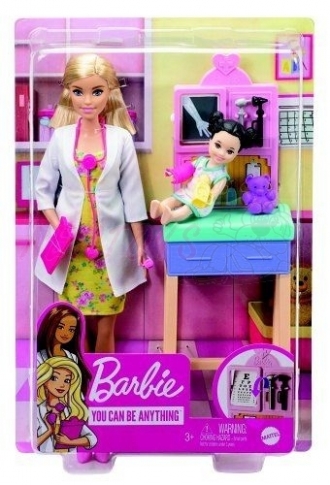 Barbie Povolání herní set dětská doktorka blondýna GTN51