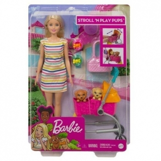 Barbie panenka na vycházce s pejskem