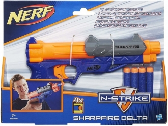 HASBRO NERF N-Strike Sharpfire Delta set blaster + 4 soft šipky